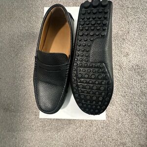 Oliver Cabell Black Leather Slip-On Loafers